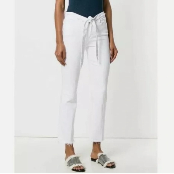 FRAME DENIM Le High Rise
NWOT Sz 25 Straight Leg Tie Waist White Jeans - Picture 3 of 12